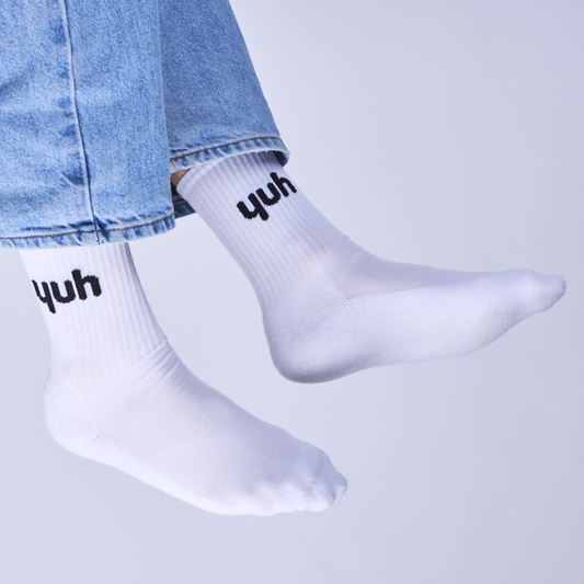 Socken «Cotton clouds» - Weiss/Schwarz